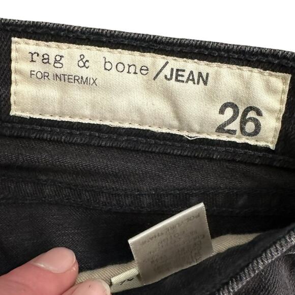 Rag & Bone Distressed Skinny Jeans Size 26 Black - Picture 5 of 7